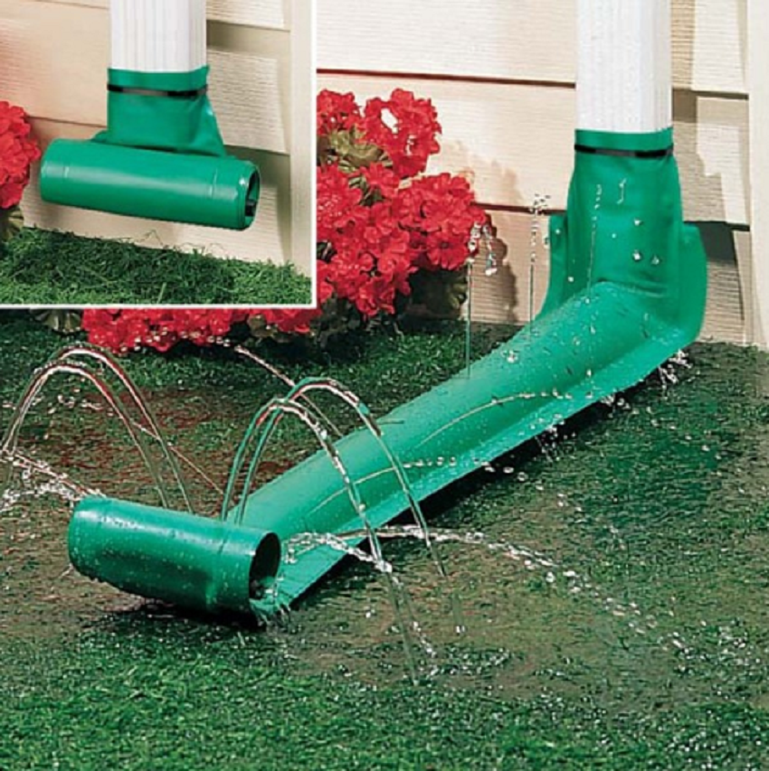 Automatic Rain Diverter Extension Flexible Drain Pipe for Keeping Water from The Foundation, Green