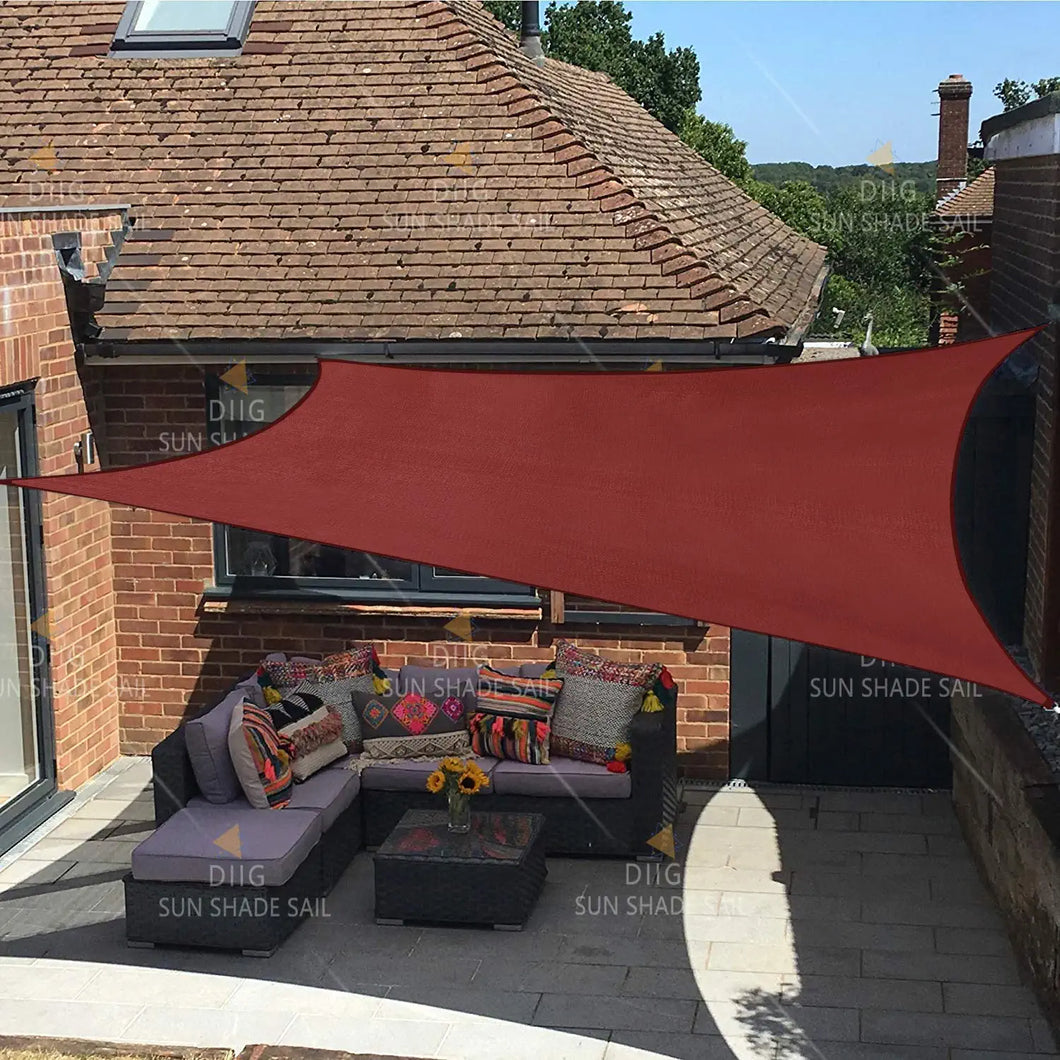 8'x'16' Rectangle Patio Sun Shade Sail（Red Color）