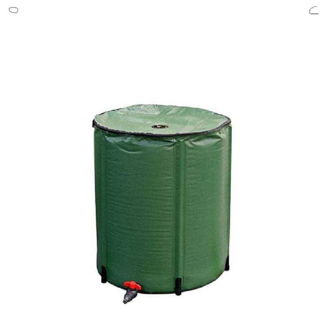 26 Gallon (100 L) Collapsible Rain Barrel, Portable Water Storage Tank, Rainwater Collection System Downspout, Water Catcher Container with Filter Spigot Overflow Kit