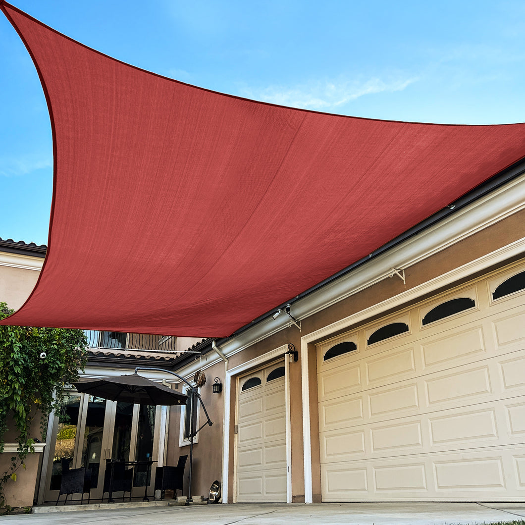 6'x'8' Rectangle Patio Sun Shade Sail（Red Color）