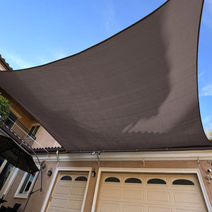 6'x'10' Rectangle Patio Sun Shade Sail（Brown Color）