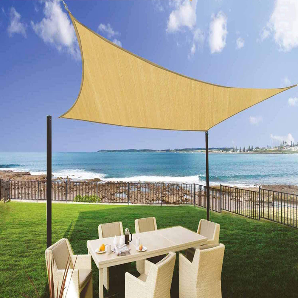 20 x 20 Rectangle Patio Sun Shade Sail Sand Color workpoint stroe