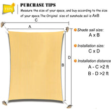 Load image into Gallery viewer, 6&#39;x10&#39; Rectangle Patio Sun Shade Sail (Sand Color)
