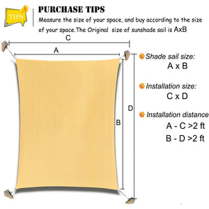 6'x10' Rectangle Patio Sun Shade Sail (Sand Color)