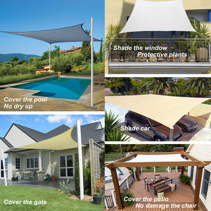 6'x10' Rectangle Patio Sun Shade Sail (Sand Color)